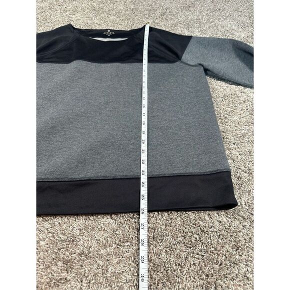 Athleta Fuse Sweatshirt Scuba Neoprene Black/Gray Color Block Pull Over XL - Picture 8 of 8